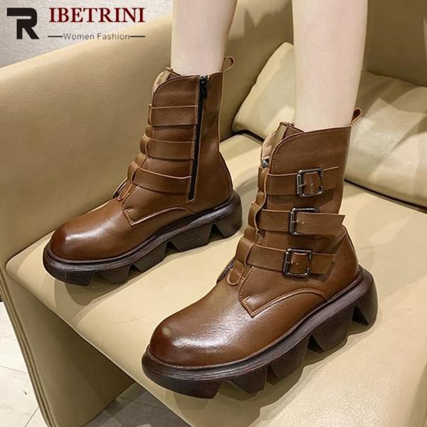 boots ribetrini brand fashion platform buckle ankle shoes women autumn chunky punk stylish casual, Black
boots ribetrini brand fashion platform buckle ankle shoes women autumn chunky punk stylish casual, Black