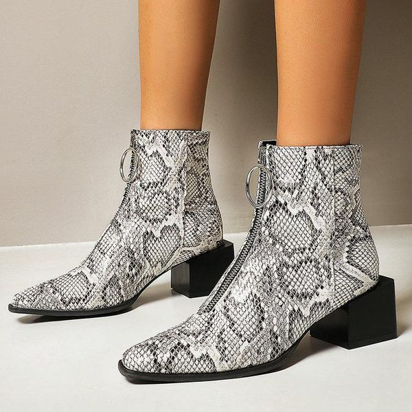 boots women snake print western fashion zipper suqare heel ankle lady metal square toe autumn shoes woman, Black
boots women snake print western fashion zipper suqare heel ankle lady metal square toe autumn shoes woman, Black