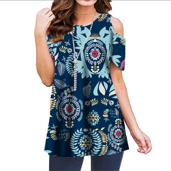 women's t-shirt 2021 summer floral printed oversized women o-neck cold shouder loose plus size shirt fashion clothes, White
women's t-shirt 2021 summer floral printed oversized women o-neck cold shouder loose plus size shirt fashion clothes, White