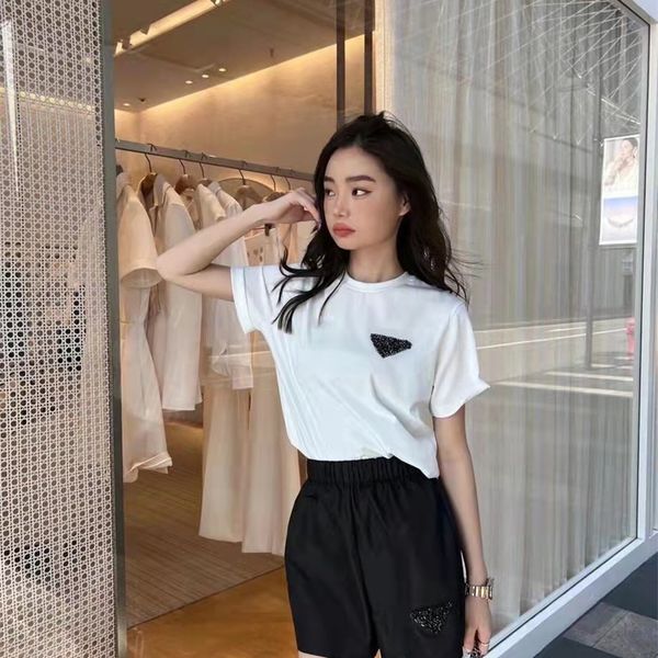 2022 european spring and summer new bead thread round neck versatile thickened simple short sleeve t-shirt women, White
2022 european spring and summer new bead thread round neck versatile thickened simple short sleeve t-shirt women, White