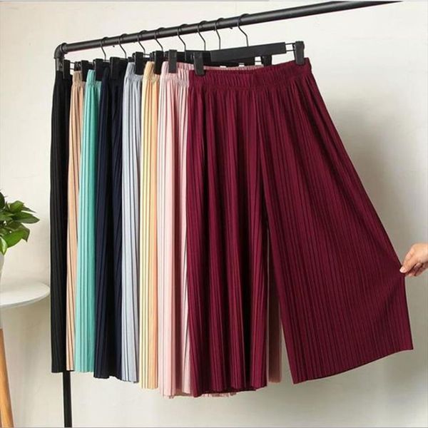 fold pleated summer spring black womens pant casual loose elastic waist high wide leg women chiffon, Black;white
fold pleated summer spring black womens pant casual loose elastic waist high wide leg women chiffon, Black;white