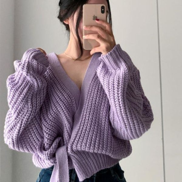 women's knits & tees casual cardigan mujer 2021 autumn winter v-neck bandage knitted sweater women korean style harajuk femme, White
women's knits & tees casual cardigan mujer 2021 autumn winter v-neck bandage knitted sweater women korean style harajuk femme, White