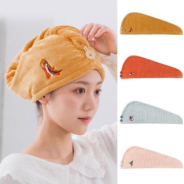towel coral fleece hair drying for long quick dry hat cap with cute embroidery twist head button 65*25cm
towel coral fleece hair drying for long quick dry hat cap with cute embroidery twist head button 65*25cm