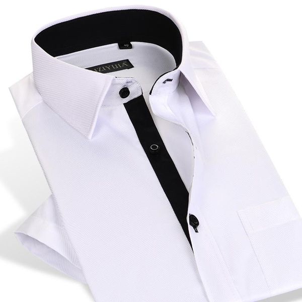 men's casual shirts fashion men shirt short sleeve dress slim fit male 2021 summer style formal business office plus, White;black
men's casual shirts fashion men shirt short sleeve dress slim fit male 2021 summer style formal business office plus, White;black