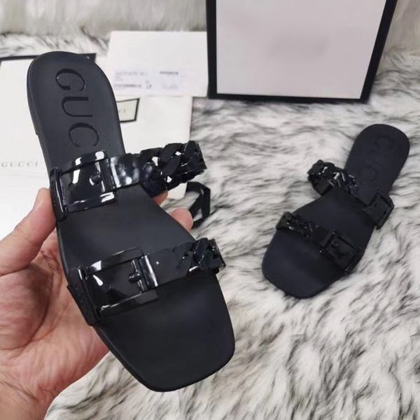 slippers sandals designer women's flat bottomed slides color matching leather chain beach casual comfortable fashion summer shoes, Black
slippers sandals designer women's flat bottomed slides color matching leather chain beach casual comfortable fashion summer shoes, Black