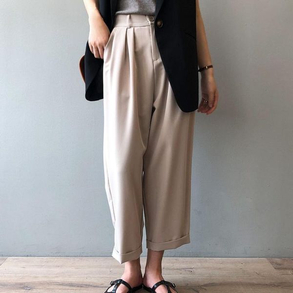 women's pants & capris hzirip chic ankle length fashion straight 2021 loose-fitting women femme wide leg all match office lady vintage, Black;white
women's pants & capris hzirip chic ankle length fashion straight 2021 loose-fitting women femme wide leg all match office lady vintage, Black;white
