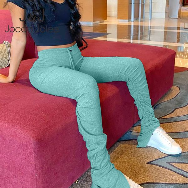 fashion sweatpants women flare pants high waist elastic joggers split bell bottom trousers female 210428, Black;white