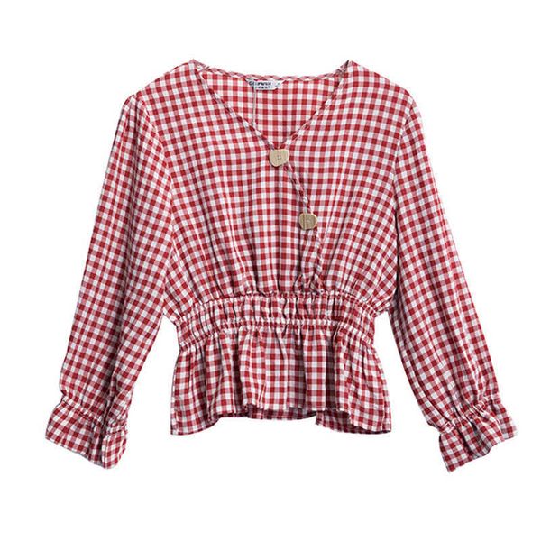 perhaps u women pink blue plaid v-neck lantern long sleeve shirt ruffle b0667 210529, White
perhaps u women pink blue plaid v-neck lantern long sleeve shirt ruffle b0667 210529, White