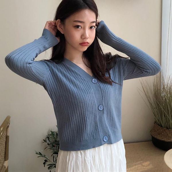 women's knits & tees cardigan autumn cropped long sleeve all match sweater women clothing korean fashion femme casual chompas para muje, White
women's knits & tees cardigan autumn cropped long sleeve all match sweater women clothing korean fashion femme casual chompas para muje, White