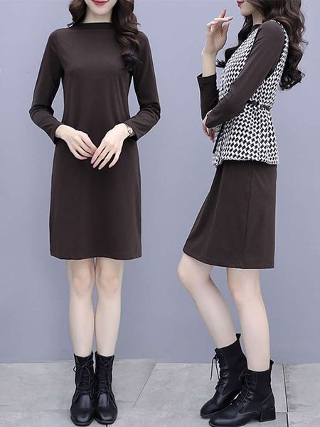 casual dresses dress two piece suit skirt early autumn women's long sleeve with high-end foreign temperament and slim waist sthn, Black;gray
casual dresses dress two piece suit skirt early autumn women's long sleeve with high-end foreign temperament and slim waist sthn, Black;gray