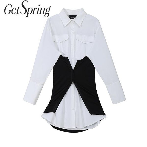 getspring women blouse waistband long sleeve shirt patchwork fake two ladies loose fashion women's blouses & shirts, White
getspring women blouse waistband long sleeve shirt patchwork fake two ladies loose fashion women's blouses & shirts, White