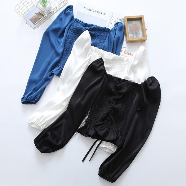 women's blouses & shirts summer 2021 long sleeve white blouse women versatile glossy square collar shirt autumn french with tie design
women's blouses & shirts summer 2021 long sleeve white blouse women versatile glossy square collar shirt autumn french with tie design