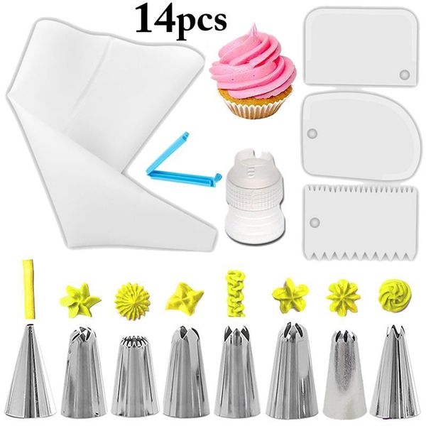 14pcs/set silicone pastry bag tips kitchen diy cake icing piping cream decorating tools reusable bag+ nozzle set baking &
14pcs/set silicone pastry bag tips kitchen diy cake icing piping cream decorating tools reusable bag+ nozzle set baking &
