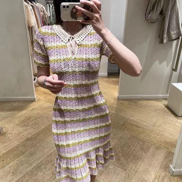 party dresses women dress 2021 autumn and winter doll collar short-sleeved knitted hollow skirt color matching striped, White;black
party dresses women dress 2021 autumn and winter doll collar short-sleeved knitted hollow skirt color matching striped, White;black