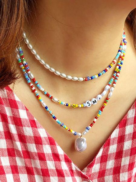 chains 2021 colorful enamel daisy flower beads pearl necklace stacking fashion choker for women girls boho jewelry, Silver
chains 2021 colorful enamel daisy flower beads pearl necklace stacking fashion choker for women girls boho jewelry, Silver