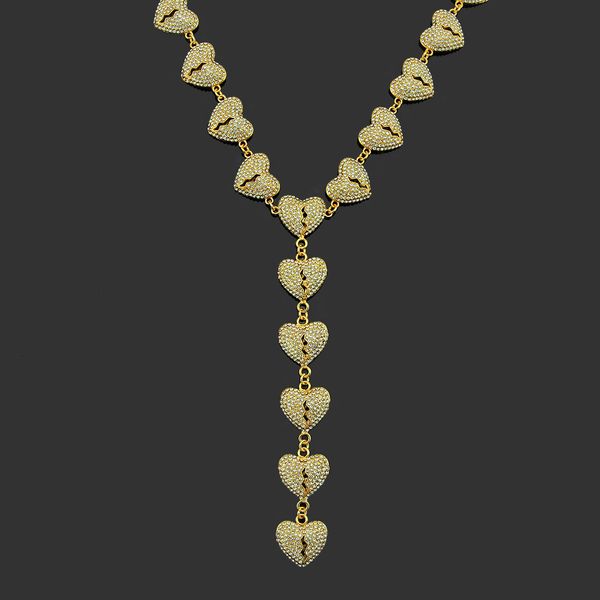 amulet neck pendants 2021 creative alloy full diamond broken heart necklace exaggerated men's peach love serial, Silver
amulet neck pendants 2021 creative alloy full diamond broken heart necklace exaggerated men's peach love serial, Silver