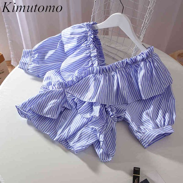 kimutomo striped fungus v-neck blouse women summer ruffles short sleeve korean casual shirt outwear elegant fashion 210521, White
kimutomo striped fungus v-neck blouse women summer ruffles short sleeve korean casual shirt outwear elegant fashion 210521, White