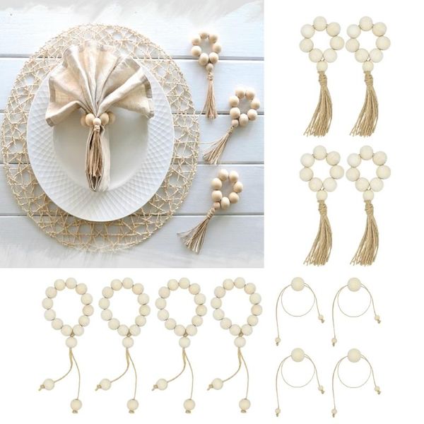 4pcs natural wooden bead napkin rings for weddings home decor table decoration decorative objects & figurines
4pcs natural wooden bead napkin rings for weddings home decor table decoration decorative objects & figurines
