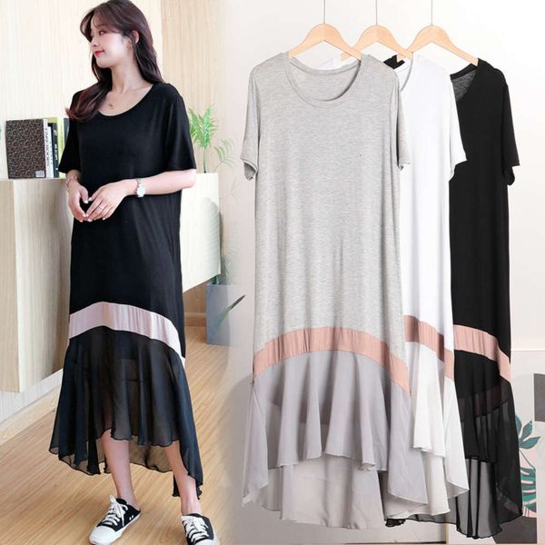 women's summer relaxed casual modal dress short sleeve round neck fashion personalized, Black;gray
women's summer relaxed casual modal dress short sleeve round neck fashion personalized, Black;gray