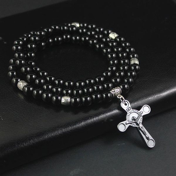 pendant necklaces cross jesus 8mm black beaded chain necklace for men woman hematite stone christian religious jewelry, Silver
pendant necklaces cross jesus 8mm black beaded chain necklace for men woman hematite stone christian religious jewelry, Silver