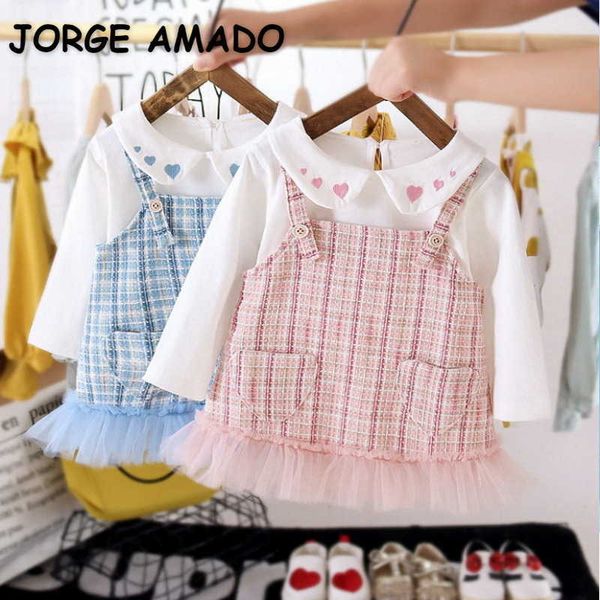 spring girls 2-pcs sets love heart peter pan collar lady style plaid dress fashion clothes outfits e9001 210610, White
spring girls 2-pcs sets love heart peter pan collar lady style plaid dress fashion clothes outfits e9001 210610, White