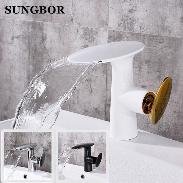 bathroom sink faucets chrome/black/white basin faucet waterfall single handle mixer bath brass water al-7819h
bathroom sink faucets chrome/black/white basin faucet waterfall single handle mixer bath brass water al-7819h