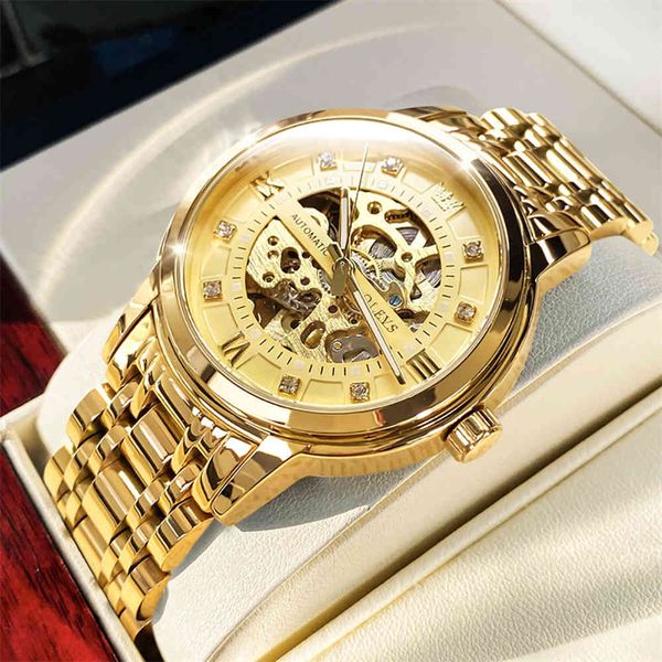 olevs brand luxury gold watches men mechanical waterproof stainless steel skeleton for man reloj hombre, Slivery;brown
olevs brand luxury gold watches men mechanical waterproof stainless steel skeleton for man reloj hombre, Slivery;brown