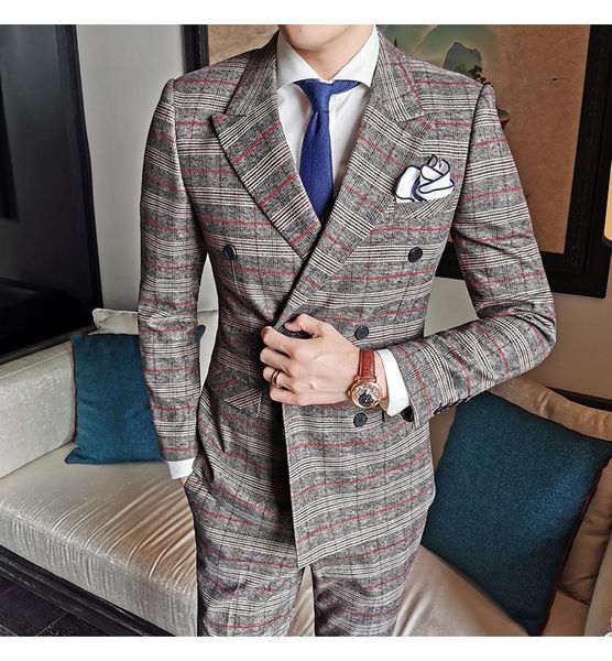 men's suits & blazers british style latest coat pant designs wedding for slim fit 2021 autumn groom tuxedos grid 3pc suit men, White;black
men's suits & blazers british style latest coat pant designs wedding for slim fit 2021 autumn groom tuxedos grid 3pc suit men, White;black