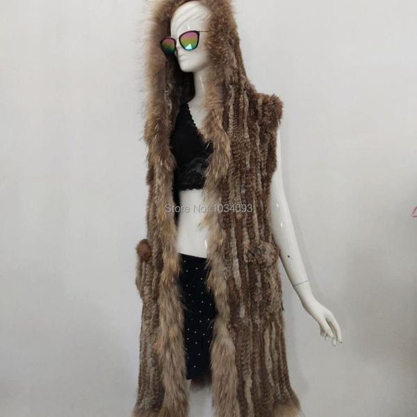 women's vests women long hooded fur vest 100% real knitted gilets waistcoat coat, Black;white
women's vests women long hooded fur vest 100% real knitted gilets waistcoat coat, Black;white
