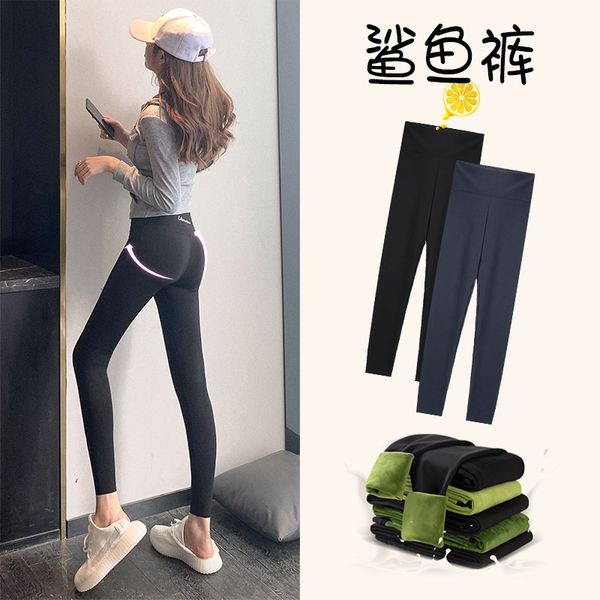 cashmere shark pants leggings for women, Black