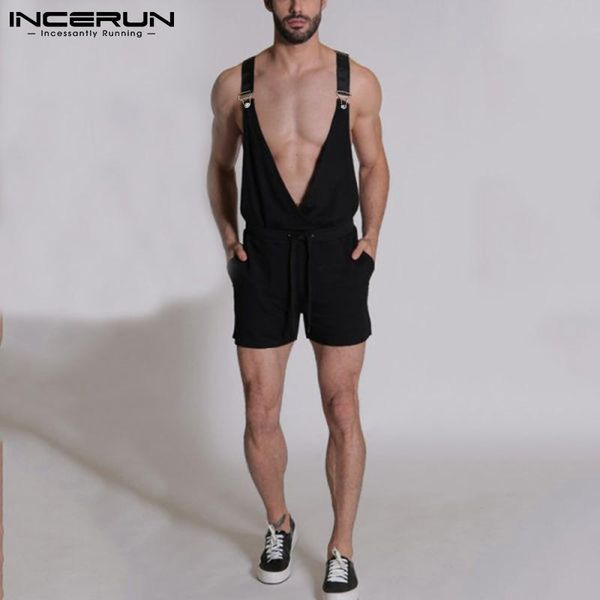 men's shorts 2021 loose sleeveless v-neck jumpsuit summer wear solid color leisure fashion handsome design jumpsuits s-5xl incerun, White;black
men's shorts 2021 loose sleeveless v-neck jumpsuit summer wear solid color leisure fashion handsome design jumpsuits s-5xl incerun, White;black