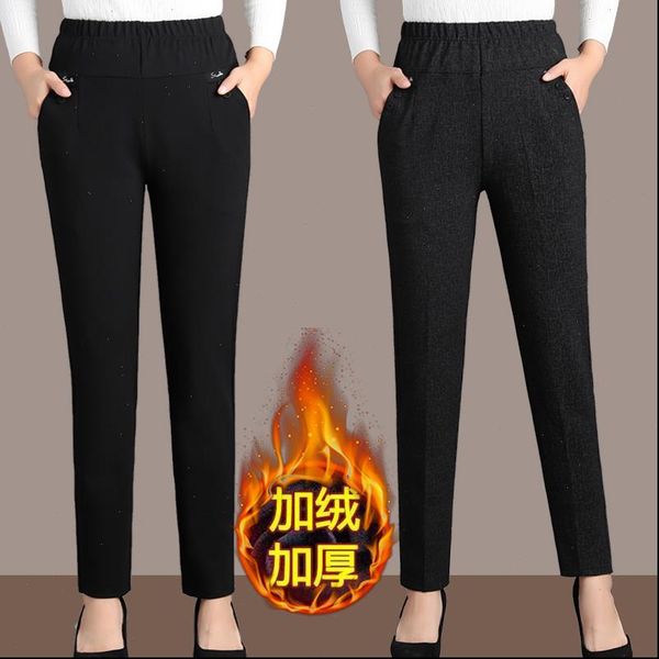 autumn womens capris winter middl aged women warm velvet elastic high waist casual straight pants female trousers plus size clothing, Black;white
autumn womens capris winter middl aged women warm velvet elastic high waist casual straight pants female trousers plus size clothing, Black;white
