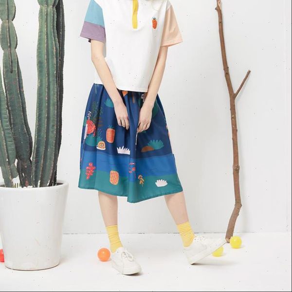 women skirts summer chiffon high elastic waist ladies a line skirt playful prints mid calf length preppy style, Black
women skirts summer chiffon high elastic waist ladies a line skirt playful prints mid calf length preppy style, Black