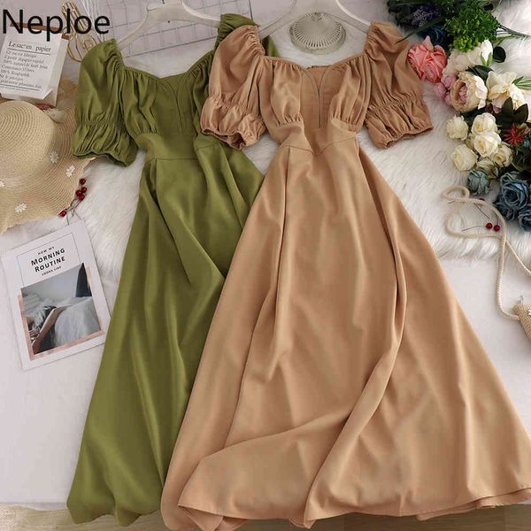 neploe elegant vintage robe short sleeve solid slim party dress women summer fashion square collar vestidos maxi dresses 210422, Black;gray
neploe elegant vintage robe short sleeve solid slim party dress women summer fashion square collar vestidos maxi dresses 210422, Black;gray