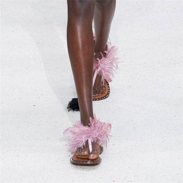 large size sandals wholesale flat bottom set foot split toe straight line buckle round head low heel feather hollow, Black
large size sandals wholesale flat bottom set foot split toe straight line buckle round head low heel feather hollow, Black