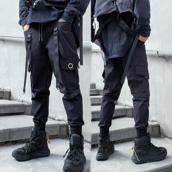 men's pants spring and autumn 2021 fashion trend classic dark personality ribbon day casual cargo, Black
men's pants spring and autumn 2021 fashion trend classic dark personality ribbon day casual cargo, Black