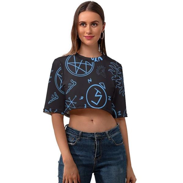 women's t-shirt supernatural crop trendy summer t shirt o neck woman pattern short-sleeve polyester tee, White
women's t-shirt supernatural crop trendy summer t shirt o neck woman pattern short-sleeve polyester tee, White