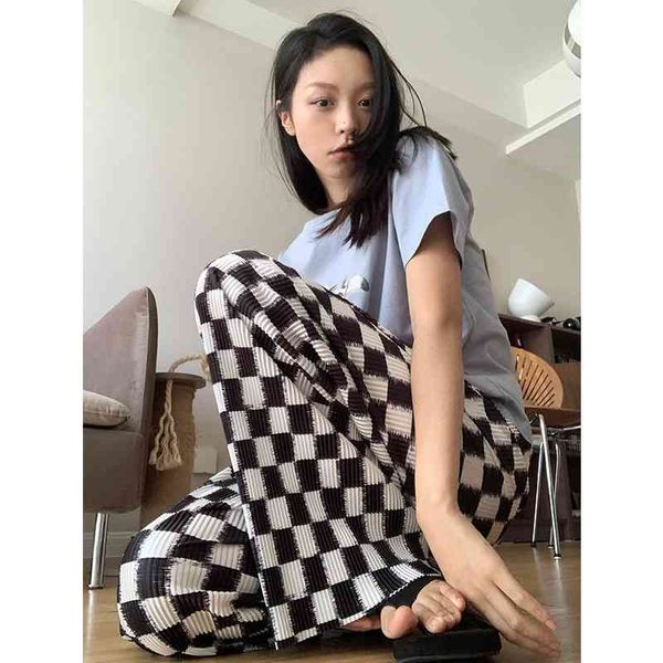 loopin 2021 summer korean style chessboard elastic waist are thin, floor dragging check versatile casual pants women, Black
loopin 2021 summer korean style chessboard elastic waist are thin, floor dragging check versatile casual pants women, Black