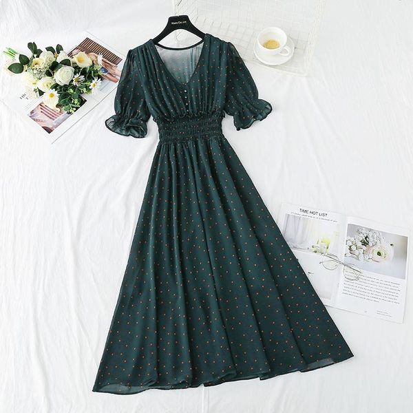 casual dresses french retro wave point dress women red black dot a line slim long summer fairy chiffon vestidos de mujer, Black;gray
casual dresses french retro wave point dress women red black dot a line slim long summer fairy chiffon vestidos de mujer, Black;gray