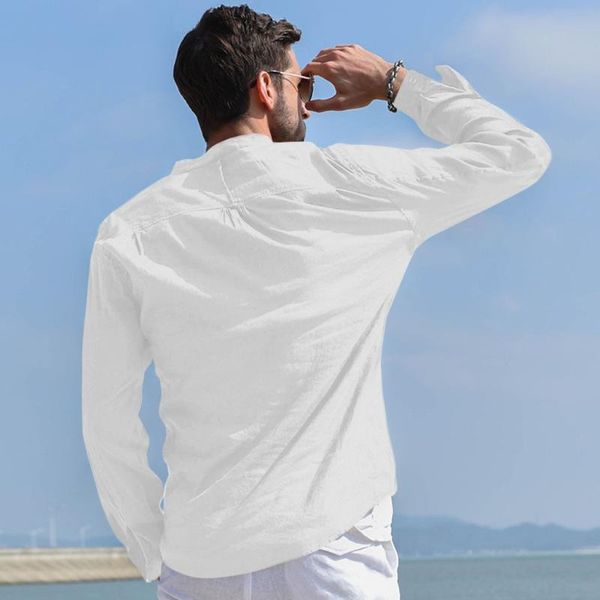 men's casual shirts blouse cotton linen shirt long sleeve mens solid color spring autumn striped slim fit male clothes plus size, White;black
men's casual shirts blouse cotton linen shirt long sleeve mens solid color spring autumn striped slim fit male clothes plus size, White;black