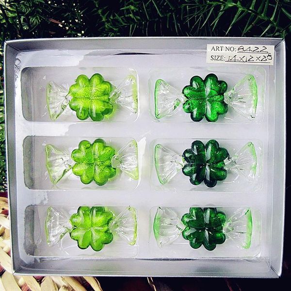 6pcs custom murano handmade antique glass clovers candy ornament year's eve party gifts art christmas sweets widgets decorative objects
6pcs custom murano handmade antique glass clovers candy ornament year's eve party gifts art christmas sweets widgets decorative objects