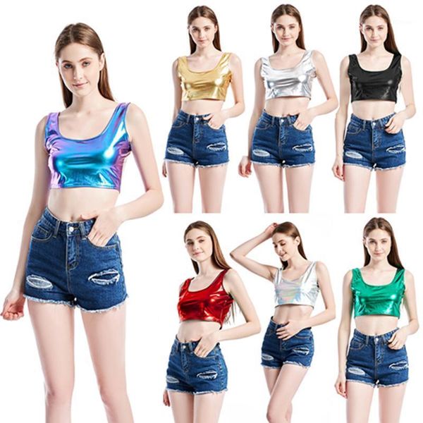 ensnovo womens summer metallic shiny rave festival tank short tube for evening party bustiers & corsets, Black;white
ensnovo womens summer metallic shiny rave festival tank short tube for evening party bustiers & corsets, Black;white