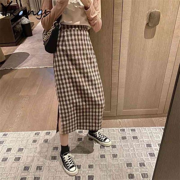 vintage plaid high waist long skirts winter women korean woolen slit harajuku streetwear midi pencil 210421, Black
vintage plaid high waist long skirts winter women korean woolen slit harajuku streetwear midi pencil 210421, Black