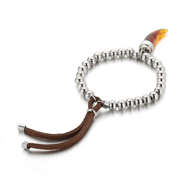 beaded, strands man jewels store fashion stainless steel beaded bangles adjustable men's featured bracelet animal tooth pattern pendant, Black
beaded, strands man jewels store fashion stainless steel beaded bangles adjustable men's featured bracelet animal tooth pattern pendant, Black