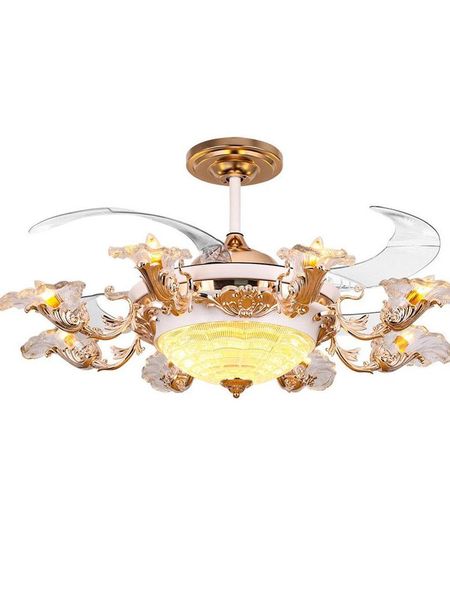 ceiling fans luxury european style invisible fan light, living room golden retro remote control with 8 lights
ceiling fans luxury european style invisible fan light, living room golden retro remote control with 8 lights