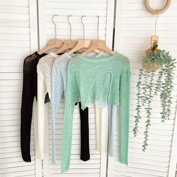 women's blouses & shirts singreiny women design knitted sun-proof korean fashion long sleeve solid slim summer streetwear sho, White
women's blouses & shirts singreiny women design knitted sun-proof korean fashion long sleeve solid slim summer streetwear sho, White