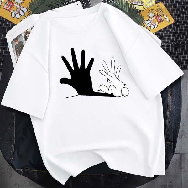 men's t-shirts hand shadow print harajuku t-shirt 14-color pure cotton round neck neutral summer short-sleeved casual daily top, White;black
men's t-shirts hand shadow print harajuku t-shirt 14-color pure cotton round neck neutral summer short-sleeved casual daily top, White;black