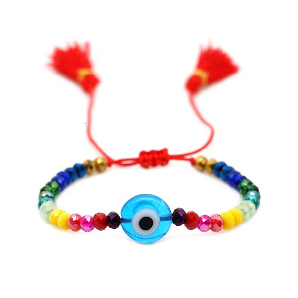 simple bohemian ethnic style glass blue eye bead rainbow crystal beaded tassel couple bracelet, Golden;silver
simple bohemian ethnic style glass blue eye bead rainbow crystal beaded tassel couple bracelet, Golden;silver