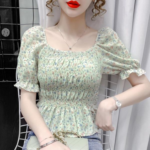 women's blouses & shirts summer vintage chiffon womens 2021 fashion casual floral printed corset crop slim ladies korean short blou, White
women's blouses & shirts summer vintage chiffon womens 2021 fashion casual floral printed corset crop slim ladies korean short blou, White