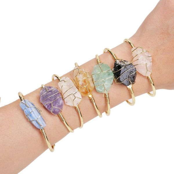 natural stone strand for women girls fashion irregular stones bangle gold plated crystal bracelets winding party gift dhl, Black
natural stone strand for women girls fashion irregular stones bangle gold plated crystal bracelets winding party gift dhl, Black
